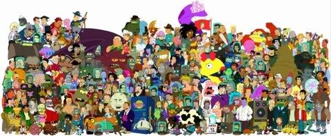 imagem todos personagens Futurama